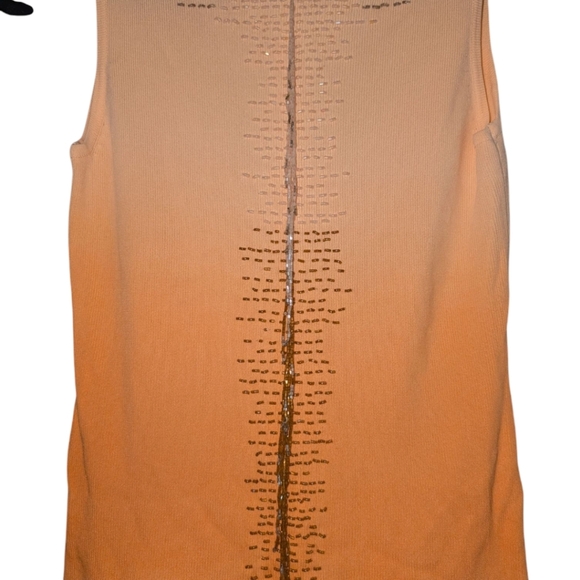 Beaded Orange Sleeveless Top - Picture 3 of 4
